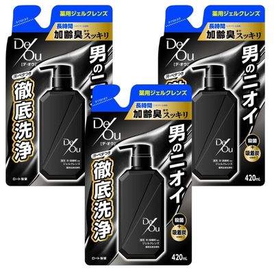 【3個】ロート製薬 デ・オウ 薬用クレンジングウォッシュ つめかえ用 420ml 男性