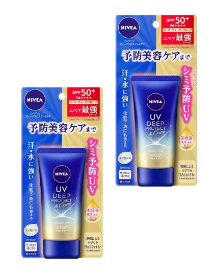 5月限定☆エントリーでP10倍【2個】花王 ニベアUV ディープ プロテクト&ケア エッセンス 50g 日焼け止め UVケア