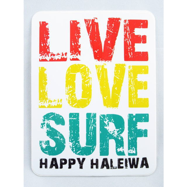 【激安 ポッキリセール】♪Happy Haleiwa♪ハッピーハレイワ♪ステッカー シール LIVE LOVE SURF【返品交換不可】