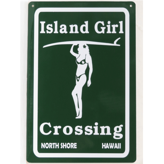 【ハワイ雑貨】【インテリア】HAWAII・ハワイサインプレート・S・Island Girl・WAHINE Green
