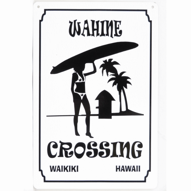 【閉店ラストセール・90％OFF】【ハワイ雑貨】【インテリア】HAWAII・ハワイサインプレート・S・WAHINE White