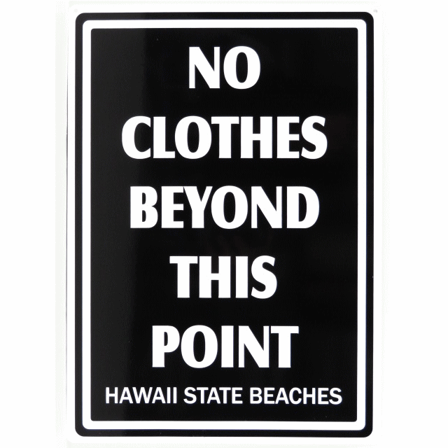 【ハワイ雑貨】【インテリア】HAWAII・ハワイサインプレート・M・NO CLOTHES BEYOND・ブラック