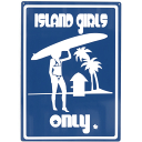 【ハワイ雑貨】【インテリア】HAWAII・ハワイサインプレート・M・ISLAND GIRLS ONLY・ブルーネイビー