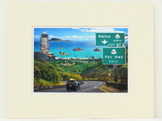 【HAWAII】フォトグラフ アート・サイズM・Pali Highway-To Kailua,Lanikai ・カラー 【ハワイ雑貨】【インテリア】【返品交換不可】