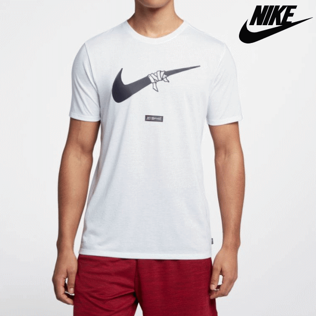 NIKE・ナイキ【Tシャツ】【即日発送】Dri-FIT Training T-ShirtJUST DO IT White/Navy・サイズS-L・メンズ・ユニセックス【返品交換不可】