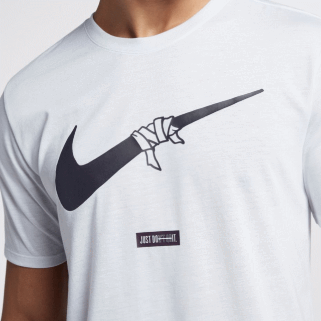 NIKE・ナイキ【Tシャツ】【即日発送】Dri-FIT Training T-ShirtJUST DO IT White/Navy・サイズS-L・メンズ・ユニセックス【返品交換不可】