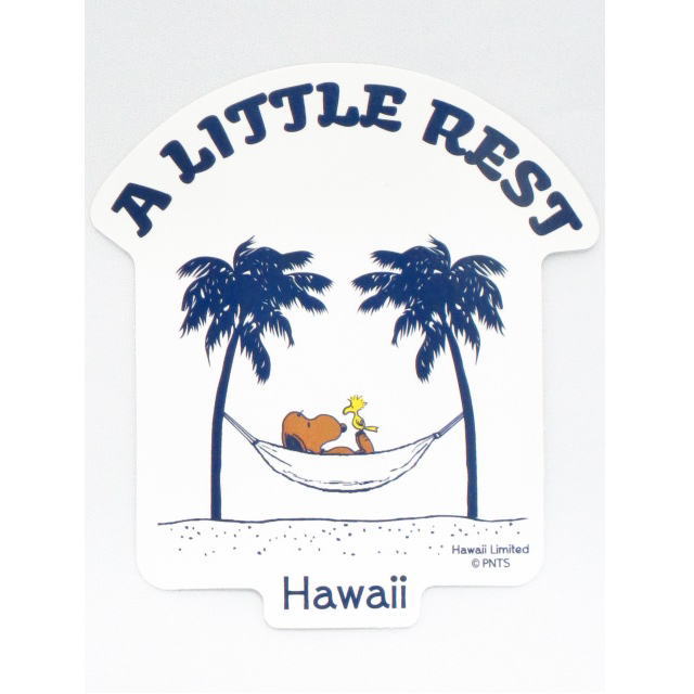 Moni Honolulu モニホノルル【ハワイ限定 Hawaii直輸入】日焼けスヌーピー ステッカーホワイト A LITTLE REST