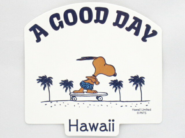 Moni Honolulu モニホノルル【ハワイ限定 Hawaii直輸入】日焼けスヌーピー ステッカーホワイト A GOOD DAY