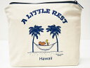 Moni Honolulu モニホノルル【ハワイ限定・Hawaii直輸入】日焼けスヌーピー ポーチA LITTLE REST×ナチュラル×ネイビー