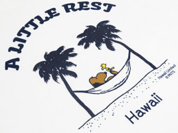 Moni Honolulu モニホノルル【ハワイ限定・Hawaii直輸入】日焼けスヌーピー・レディースTシャツAタイプ A LITTE RESTサイズ：S-L