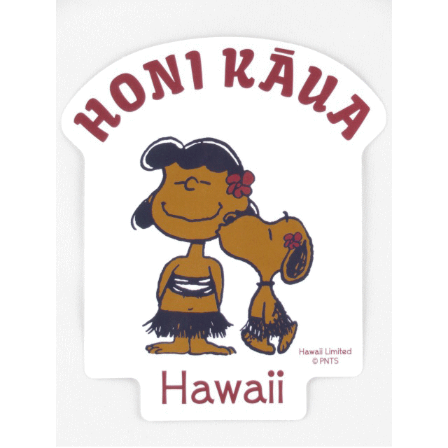 Moni Honolulu モニホノルル【ハワイ限定 Hawaii直輸入】日焼けスヌーピー ステッカーホワイト HONI KAUA