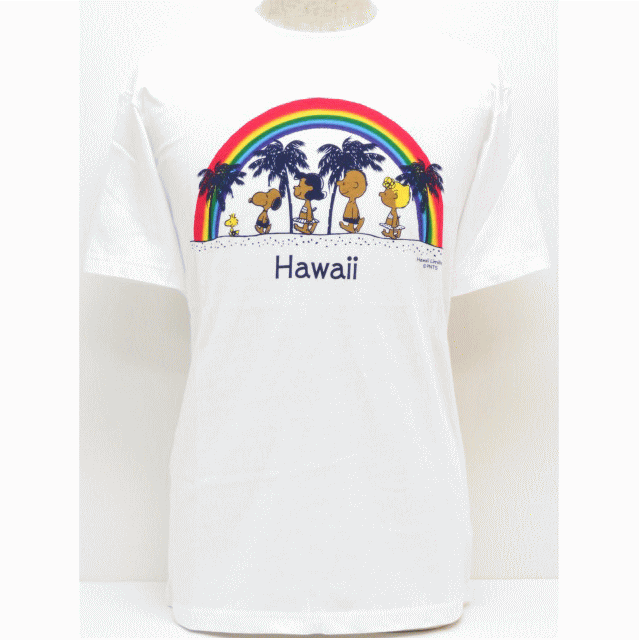 Moni Honolulu モニホノルル日焼けスヌーピー・ユニセックスTシャツRainbow サイズ：XS-L