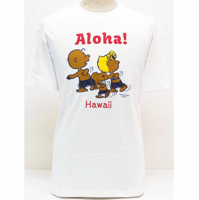 Moni Honolulu モニホノルル日焼けスヌーピー・ユニセックスTシャツAloha! サイズ：XS-L