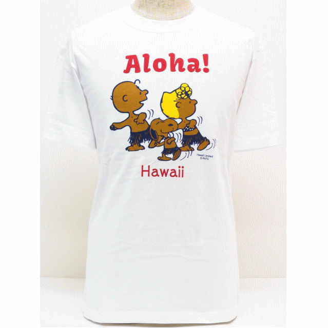 Moni Honolulu モニホノルル【ハワイ限定・Hawaii直輸入】日焼けスヌーピー・ユニセックスTシャツAloha! サイズ：XS-L