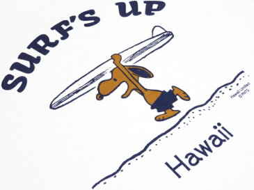 Moni Honolulu モニホノルル【ハワイ限定・Hawaii直輸入】【ペア】日焼けスヌーピー・ユニセックスTシャツSURF'S UP サイズ：XS-L