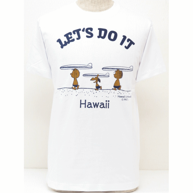 Moni Honolulu モニホノルル日焼けスヌーピー・ユニセックスTシャツLET’S DO IT サイズ：XS-L