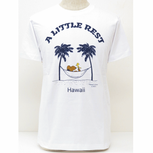 Moni Honolulu モニホノルル日焼けスヌーピー・ユニセックスTシャツA LITTLE REST サイズ：XS-L