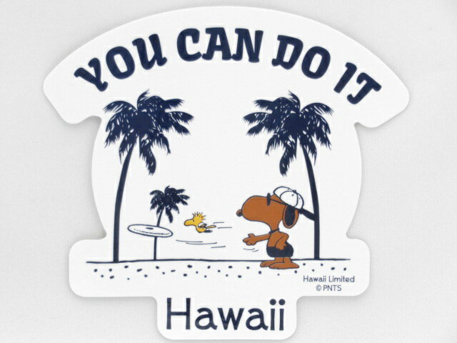 Moni Honolulu モニホノルル【ハワイ限定 Hawaii直輸入】日焼けスヌーピー ステッカーホワイト YOU CAN DO IT