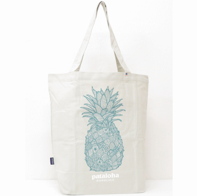 楽天21 Twenty-OnePatagonia パタゴニア【ハワイ限定・ Hawaii直輸入】PATALOHA ILLUSTRATED PINEAPPLE MARKET TOTE-HONOLULUトートバック・エコバック・ショッピングバッグPataloha・パタロハBLEACHED STONE