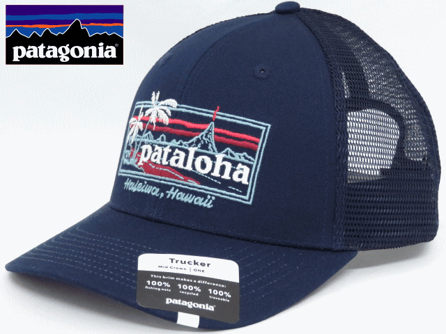 Patagonia パタゴニア【ハワイ限定】【Hawaii直輸入】PATALOHA SIGN TRUCKER HAT-HALEIWAキャップ スナップバックPATALOHA パタロハCLASSIC NAVY