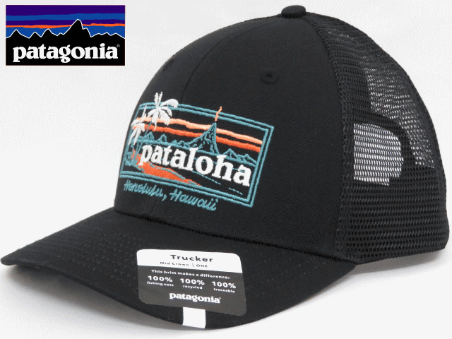 パタゴニア キャップ メンズ Patagonia パタゴニア【ハワイ限定】【Hawaii直輸入】PATALOHA SIGN TRUCKER HAT-HONOLULUキャップ・スナップバックPATALOHA パタロハBLACK