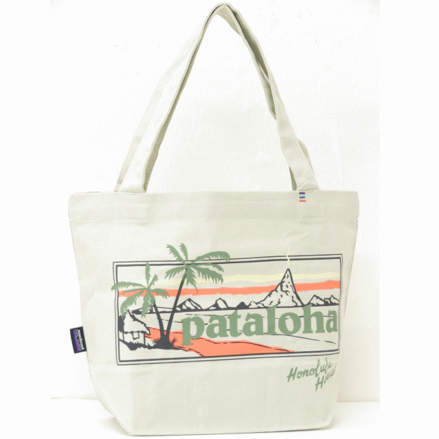 Patagonia パタゴニア【ハワイ限定・ Hawaii直輸入】PATALOHA SIGN MINI TOTE-HONOLULUトートバック・エコバック・ショッピングバッグPataloha・パタロハBLEACHED STONE/MINIのサムネイル