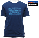 Patagonia パタゴニア【ハワイ限定・ Hawaii直輸入】M'S PATALOHA CARVED LOGO LWCOTTON T-SHIRT-HALEIWATシャツ PATALOHA パタロハCLASSIC NAVY メンズ・ユニセックス サイズ：S-L【返品交換不可】