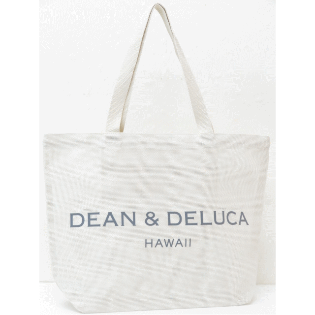 DEAN&DELUCA ディーンアンドデルーカ【ハワイ限定】【HAWAII直輸入】MESH TOTEメッシュトート トートバック メッシュLARGE・White×Grey