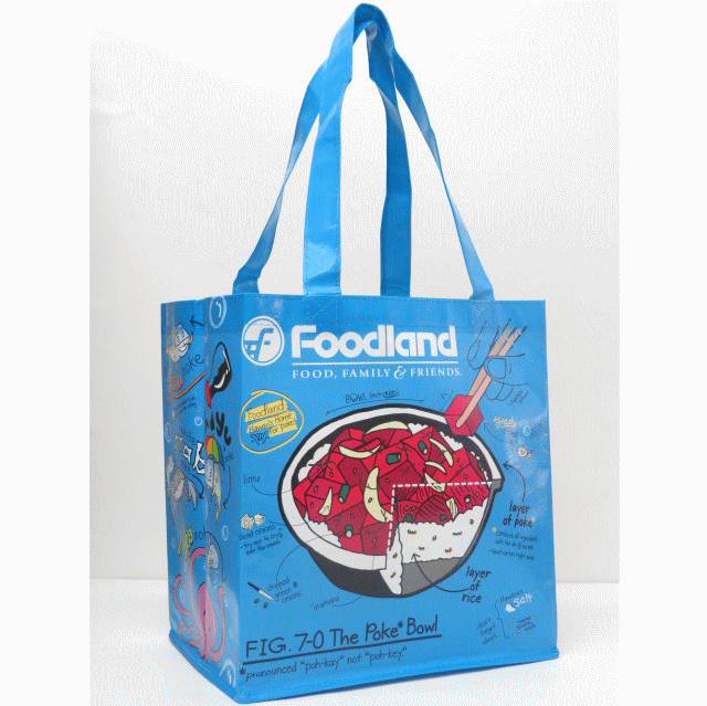 FOODLAND フードランド【ハワイ限定・Hawaii直輸入】エコバック・ショッピングバックBlue×PokeBowlのサムネイル