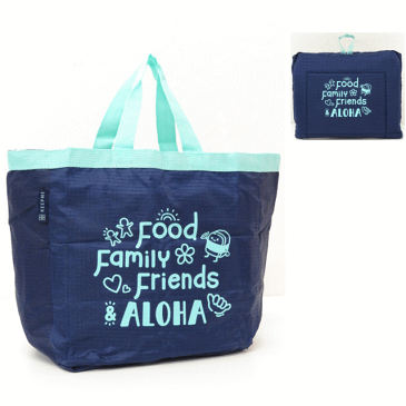 FOODLAND フードランド【ハワイ限定・Hawaii直輸入】TAKEOUT TOTE テイクアウトトートエコバック・ショッピングバックNavy×Aquamarine