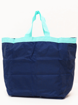 FOODLAND フードランド【ハワイ限定・Hawaii直輸入】TAKEOUT TOTE テイクアウトトートエコバック・ショッピングバックNavy×Aquamarine