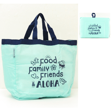 FOODLAND フードランド【ハワイ限定・Hawaii直輸入】TAKEOUT TOTE テイクアウトトートエコバック・ショッピングバックAquamarine×Navy