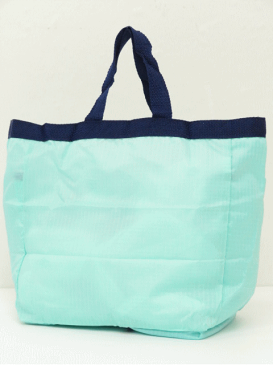 FOODLAND フードランド【ハワイ限定・Hawaii直輸入】TAKEOUT TOTE テイクアウトトートエコバック・ショッピングバックAquamarine×Navy