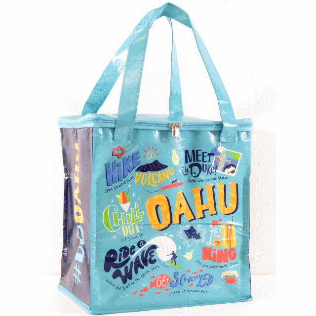FOODLAND フードランド【ハワイ限定・Hawaii直輸入】保冷バックエコバック・ショッピングバックLightBlue×OAHUのサムネイル