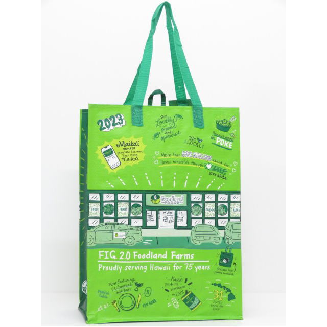 FOODLAND フードランドFood 75th Annivrersary Reusable Bagエコバック・ショッピングバック・リユーザブルバックYellow Green