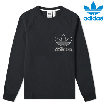 adidas Originals アディダス オリジナルス【プルオーバー】【スウェット】【トレーナー】【即日発送】【】OUTLINE CREWNECK SWEATSHIRTBlack サイズ:S-Lメンズ・ユニセックス【返品交換不可】