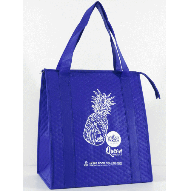 【ハワイ限定】【HAWAII直輸入】【クイーン店限定】【Whole Foods Market】【ホールフーズマーケット】トートバッグ・エコバック・エコバッグ・ショッピングバッグ・保冷バックダークブルー×パイナップル×ホワイト【返品交換不可】のサムネイル