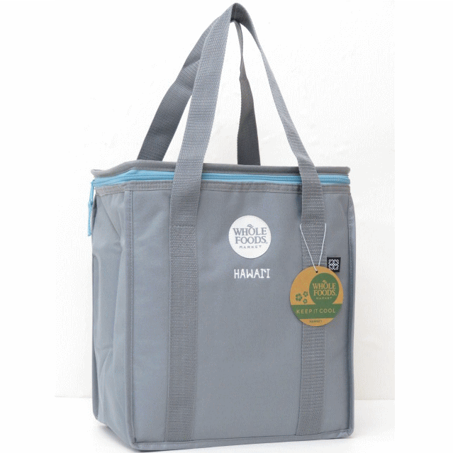 【ハワイ限定】【HAWAII直輸入】【Whole Foods Market】【ホールフーズマーケット】保冷バック・トートバッグ・エコバッグ・ショッピングバッグGray/Blue【返品交換不可】のサムネイル