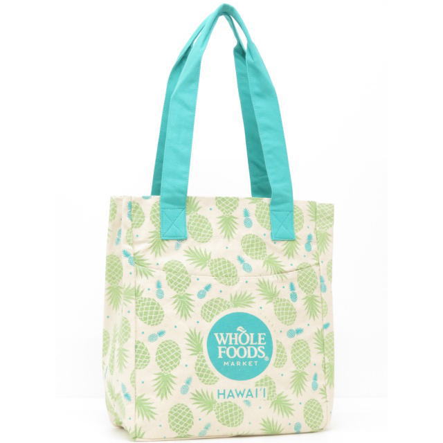 楽天21 Twenty-OneWhole Foods Market【ホールフーズマーケット】【ハワイ限定】【HAWAII直輸入】トートバッグ・エコバッグ・ショッピングバッグNatural×Green×Pineapple【返品交換不可】