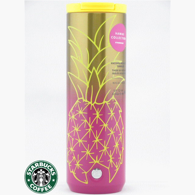 スターバックスコーヒー タンブラー STARBUCKS スターバックス【ハワイ限定・HAWAII直輸入】VACUUM INSULATED TUMBLERタンブラー ステンレス パイナップルGrande 16floz/473ml