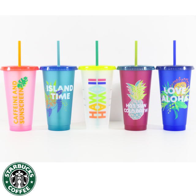 STARBUCKS スターバックス【ハワイ限定 HAWAII直輸入】STARBUCKS COLD CUPS TUMBLERリユーザブルカップ タンブラー 5個SETGrande 24floz/709ml【返品交換不可】