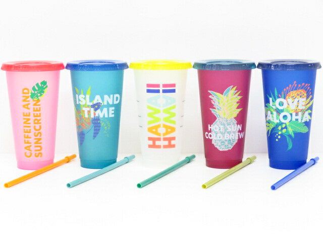 STARBUCKS スターバックス【ハワイ限定・HAWAII直輸入】STARBUCKS COLD CUPS TUMBLERリユーザブルカップ タンブラー 5個SETGrande 24floz/709ml【返品交換不可】