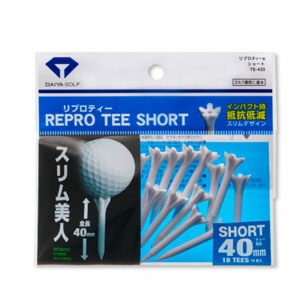 ダイヤゴルフ リプロティーショート 【ホワイト】 DAIYA GOLF TE-433 ゴルフティー スリム美人 18本入り ラウンド小物 ゴルフ