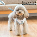 犬服 犬 リード付き犬用ハーネス 胴輪プチプラ シンプル 可愛い ボタンベストハーネス(リード付き)