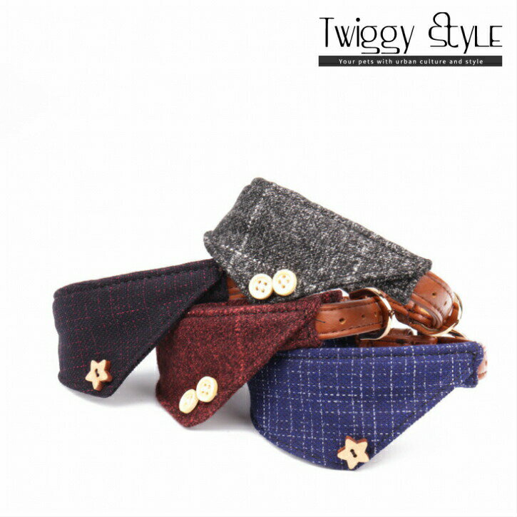 【2点購入で200円OFF】 犬 犬用首輪カラープチプラ可愛いおしゃれバンダナお散歩ワンポイントクラシックカラー（バンダナ一体型首輪）