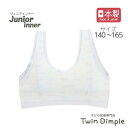 【日本製】キラリボン柄ハーフトップ 140/150/160/165 ハーフトップ ジュニア ブラ 肌着 女の子 メール便OK