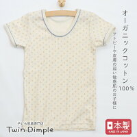 【日本製】男児オーガニック半袖Tシャツ (イカリ総柄) 100/110/120/130 キッズ 肌着 オーガニックコットン 綿100% アトピー敏感肌 男の子 メール便OK