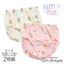 女児 ショーツ 2枚組 くまパンダ 綿100% 女の子 キッズパンツ 100/110/120/130 (3501) メール便OK