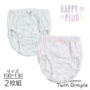 女児 ショーツ 2枚組 お花チェック 綿100% 女の子 キッズパンツ 100/110/120/130 (3502) メール便OK