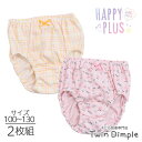 女児 ショーツ 2枚組 フラワーチェック 綿100% 女の子 キッズパンツ 100/110/120/130 (4002) メール便OK